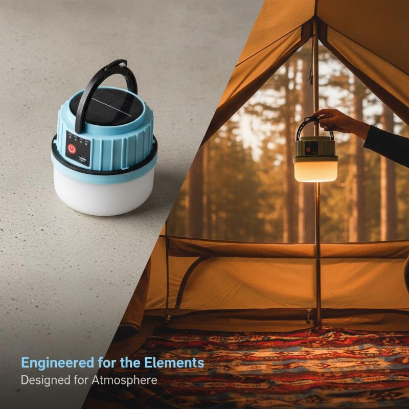 Camping Solar Lantern - مصباح LED شمسي خارجي مقاوم للماء