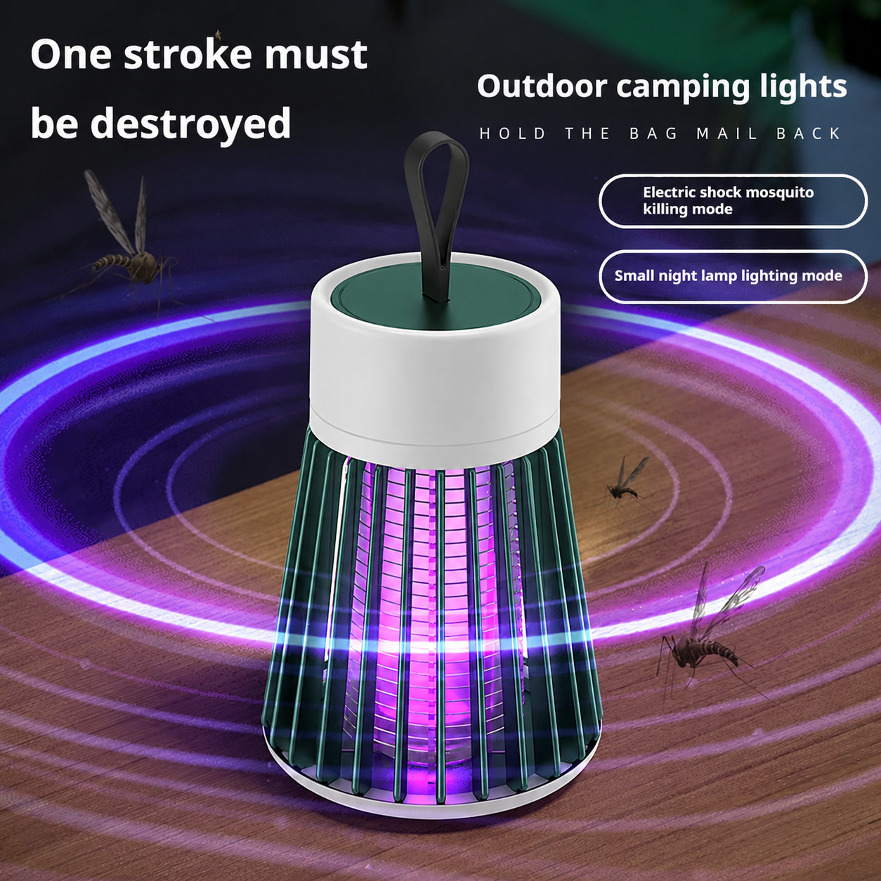 Outdoor Camping Bug Zapper - مصباح كهربائي لقتل البعوض مع ضوء