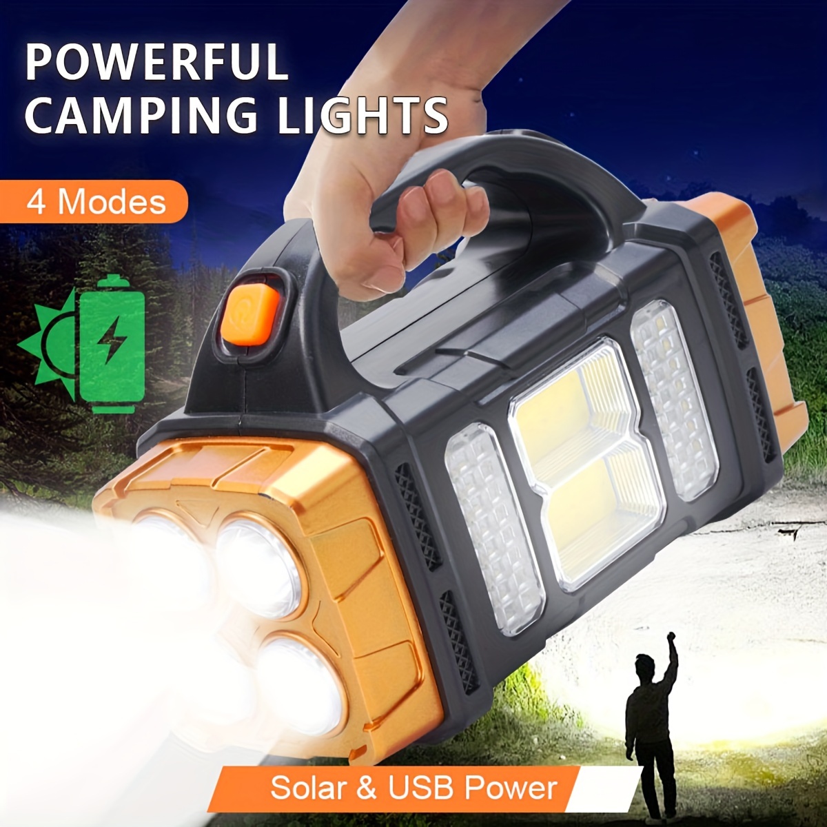 Camping Solar Lantern - مصباح يدوي LED شمسي عالي الطاقة