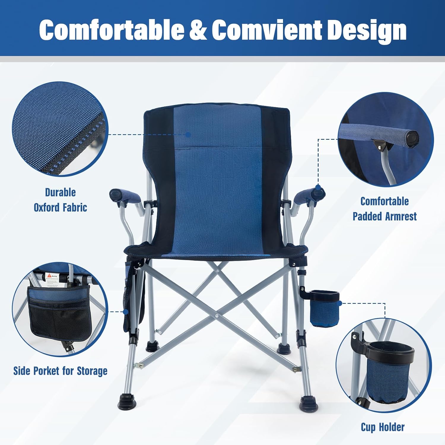 كرسي تخييم محمول قابل للطي للا - مراجعة Outdoor Camping Chairs وسعره