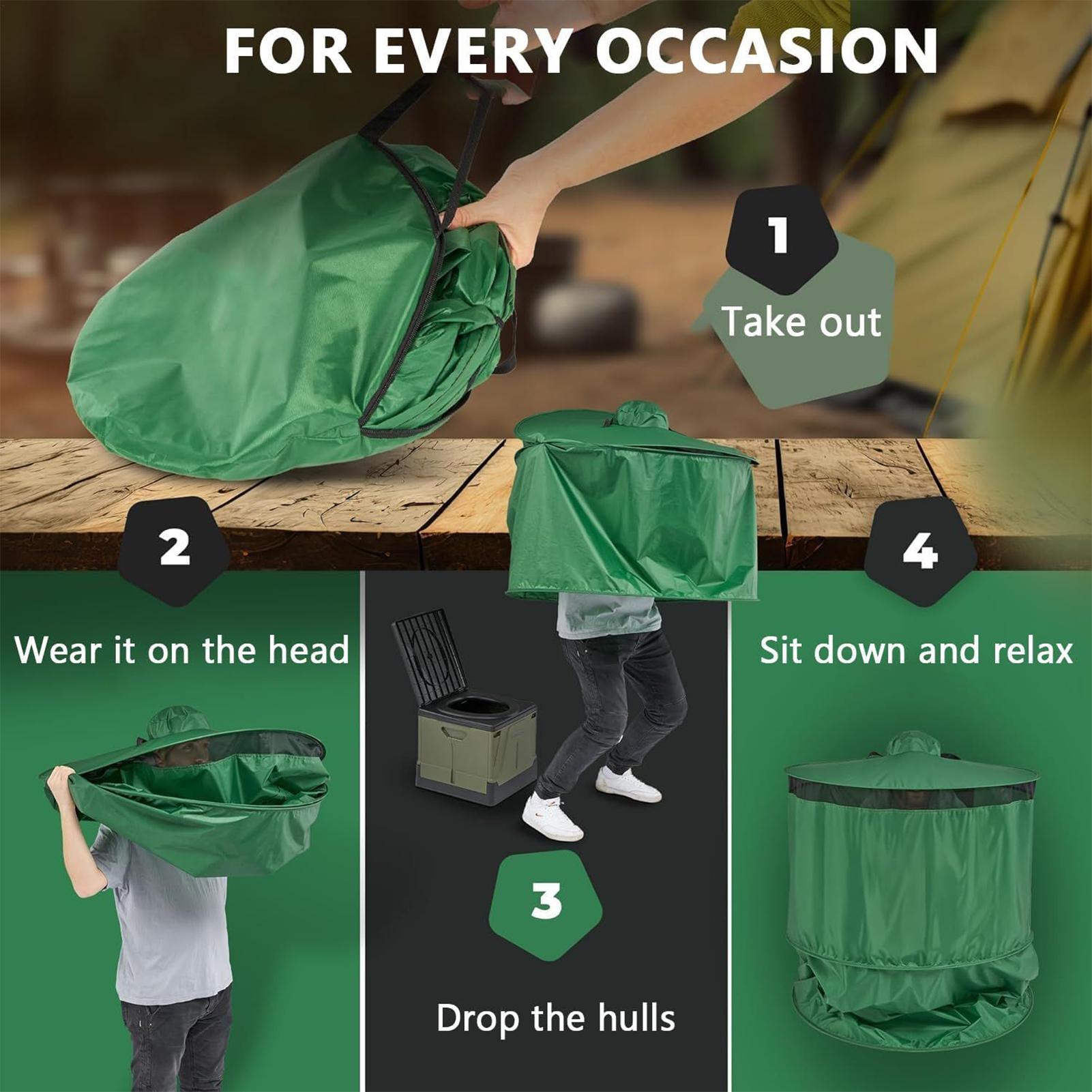 خيمة مرحاض للتخييم محمولة وقاب - مراجعة Outdoor Camping Toilet Tent وسعره