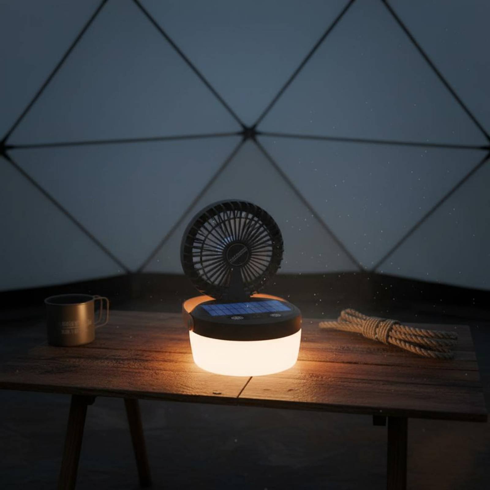مروحة تخييم تعمل بالطاقة الشمس - مراجعة Camping Solar Lantern وسعره