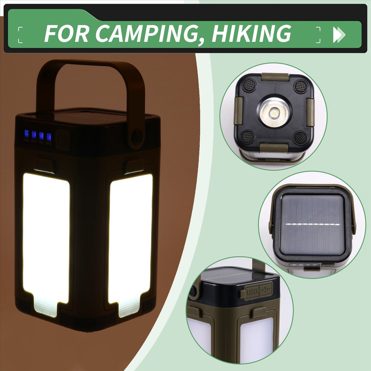 فانوس تخييم LED قابل للطي X08A - مراجعة Camping Solar Lantern وسعره